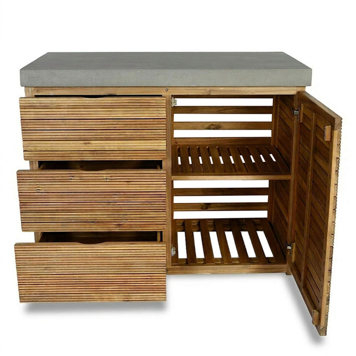 Bali Outdoor Kitchen Storage Units with Beefeater 1700 Series BBQ - Double Configuration
