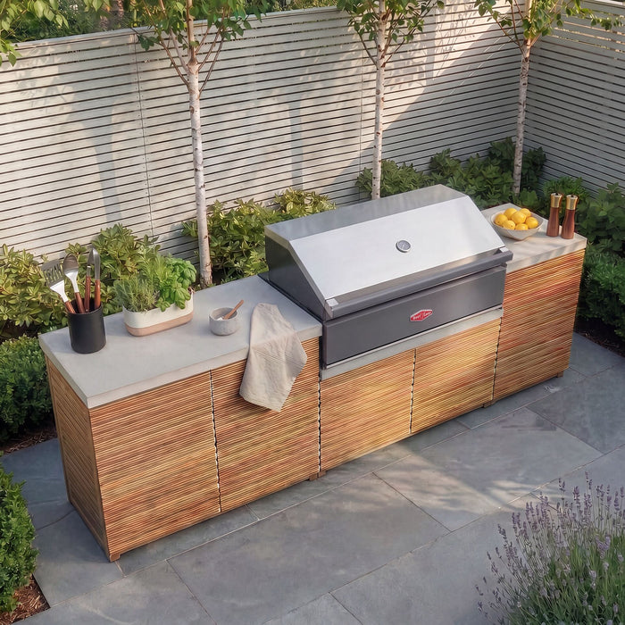 Bali Outdoor Kitchen Storage Units with Beefeater 1700 Series BBQ - Medium Configuration