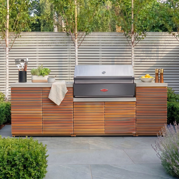 Bali Outdoor Kitchen Storage Units with Beefeater 1700 Series BBQ - Medium Configuration