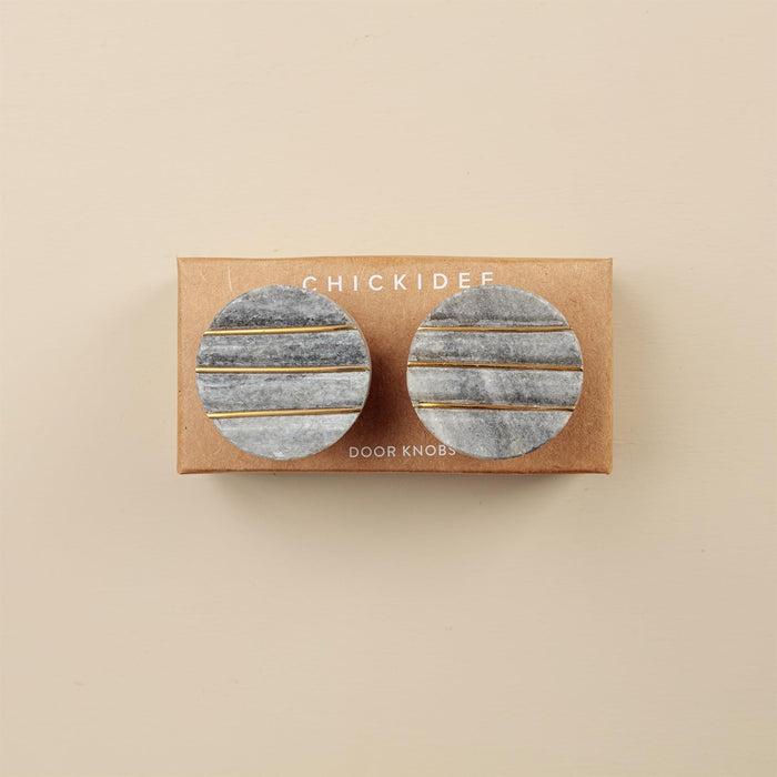 Giana Grey Marble Round Drawer Knobs