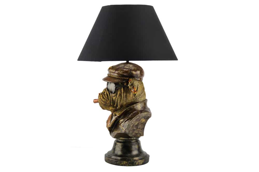 Table Lamp Bulldog 55cm Polyresin Brass