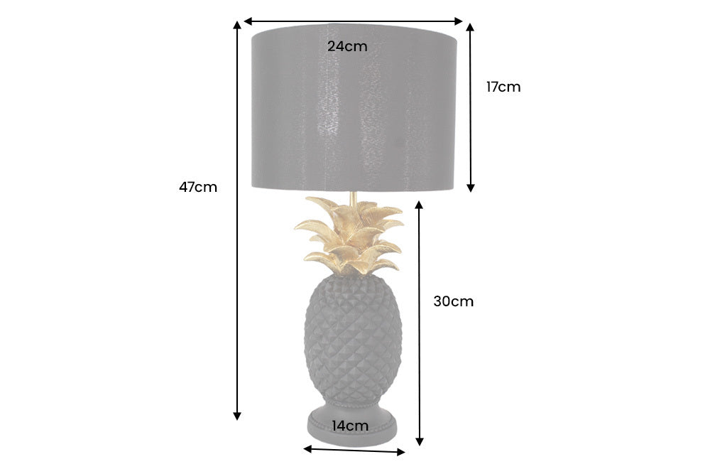 Table Lamp Pineapple 47cm Polyresin Gold Black