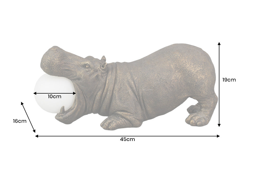 Table Lamp Hippo 45cm Polyresin Black