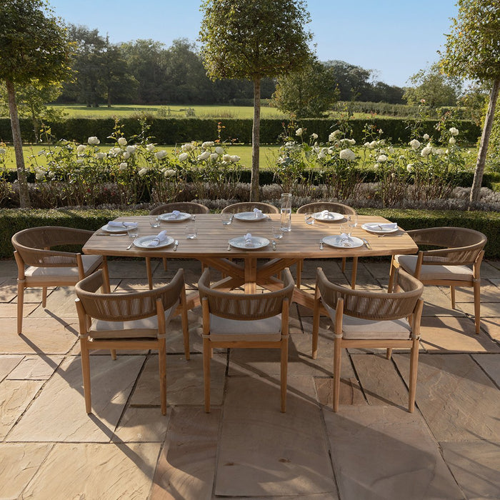 Porto Rope Weave 8 Seat Rectangular Dining Set
