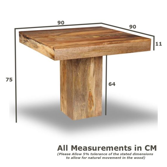 Acre & Artisan Light Solid Wood 90Cm Cube Dining Table