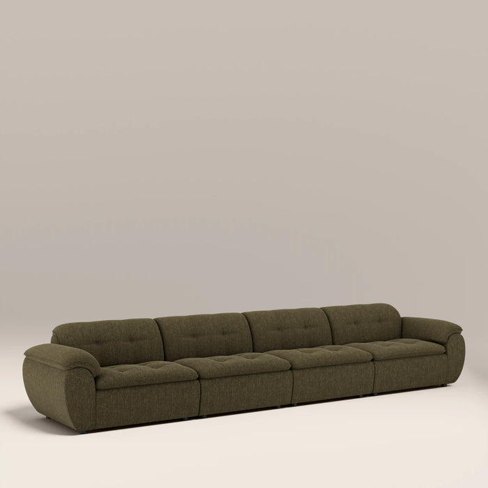 Bamba 4 Seater Sofa | Olive Green Velvet Chenille