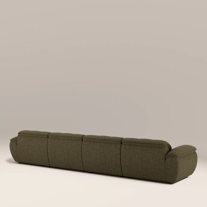 Bamba 4 Seater Sofa | Olive Green Velvet Chenille
