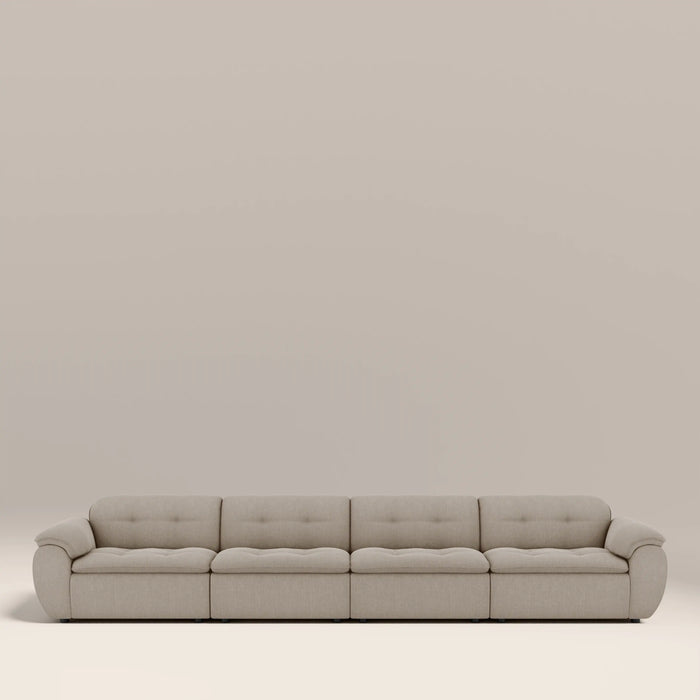 Bamba 4 Seater Sofa | Pebble Grey Velvet Chenille
