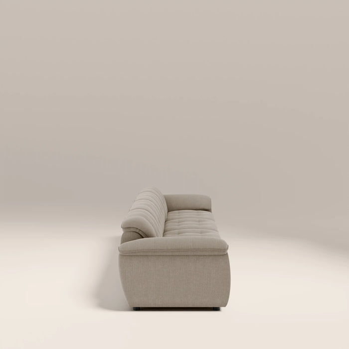 Bamba 4 Seater Sofa | Pebble Grey Velvet Chenille
