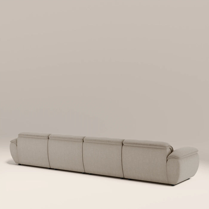 Bamba 4 Seater Sofa | Pebble Grey Velvet Chenille