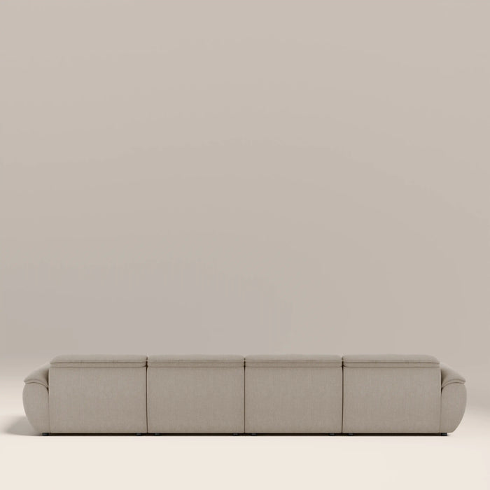 Bamba 4 Seater Sofa | Pebble Grey Velvet Chenille