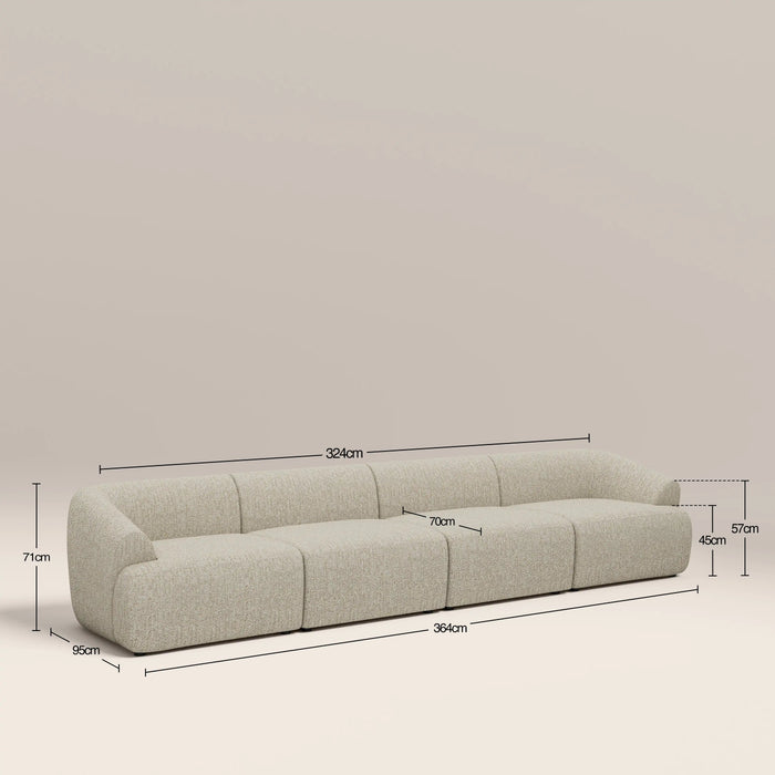 Malmo 4 Seater Sofa Oatmeal Woven Boucle