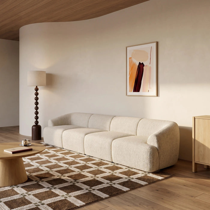 Malmo 4 Seater Sofa Oatmeal Woven Boucle