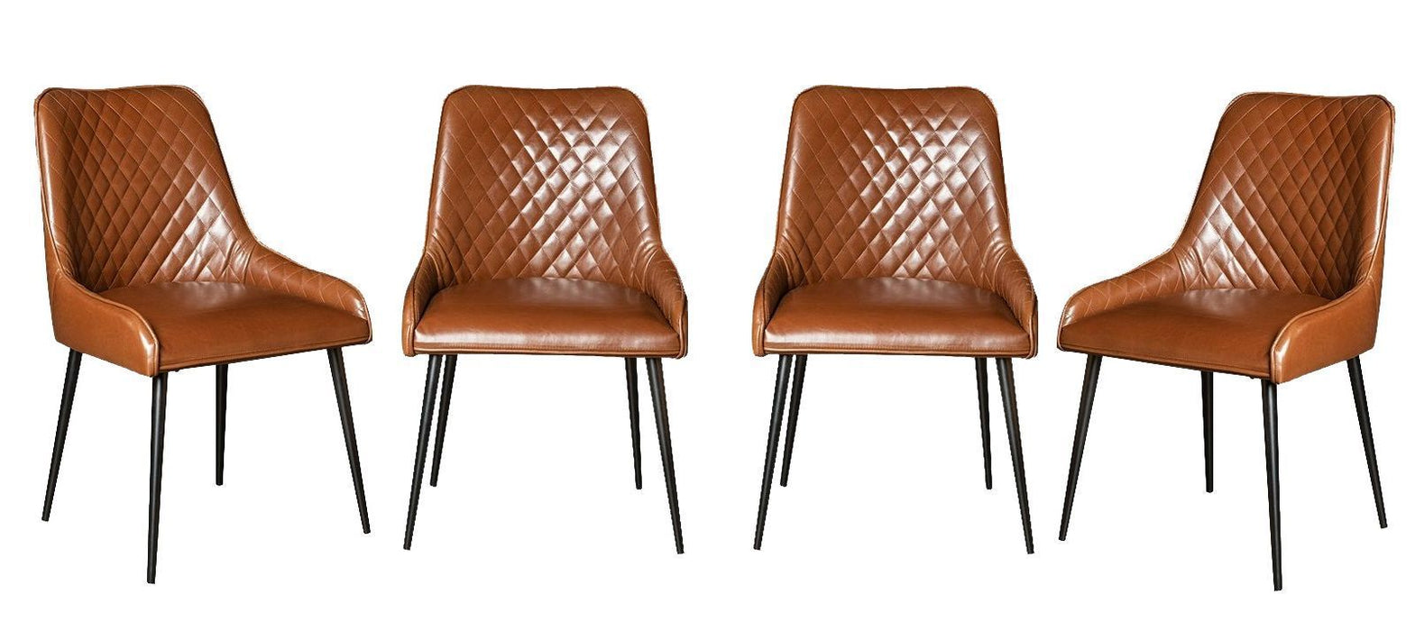 Set of 4 Henley Faux Leather Chocolate Chairs - In Stock