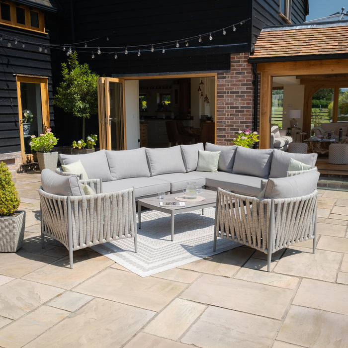 Milan Rope Weave Large Corner with 2 Armchairs