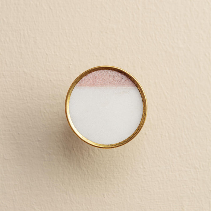 Sarika White Stone Brass Drawer Knobs