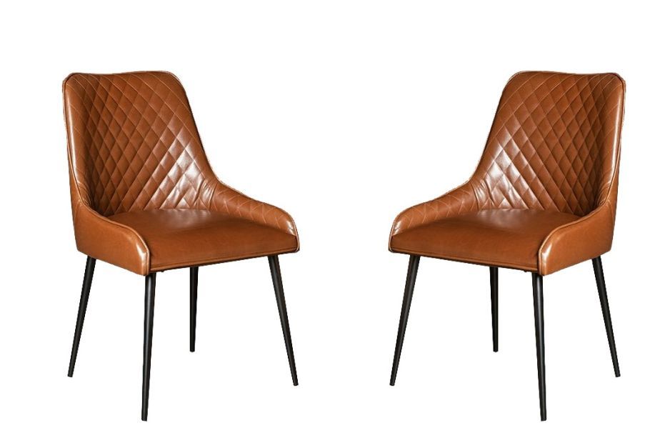Set of 2 Henley Faux Leather Chocolate Chairs - In Stock
