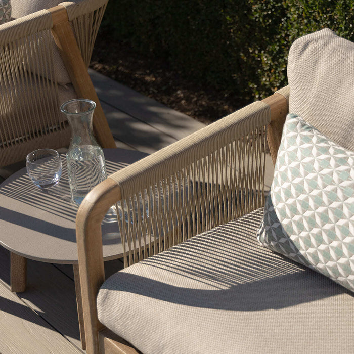 Martinique Rope Weave Lounge Set with Round Coffee Table