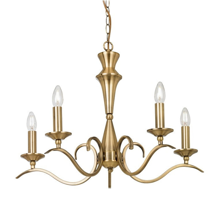 Kora 5 Pendant Light Antique Brass