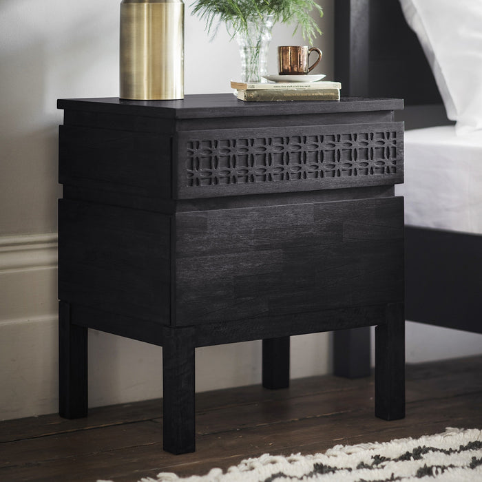 Manhattan Contemporary 2 Drawer Charcoal Bedside