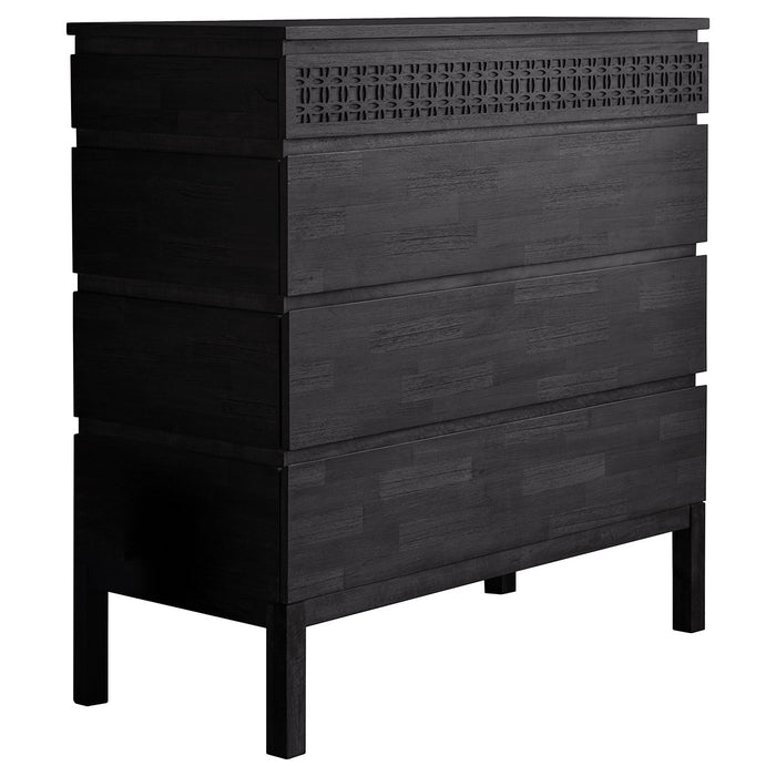 Manhattan Contemporary 4 Drawer Charcoal Chest