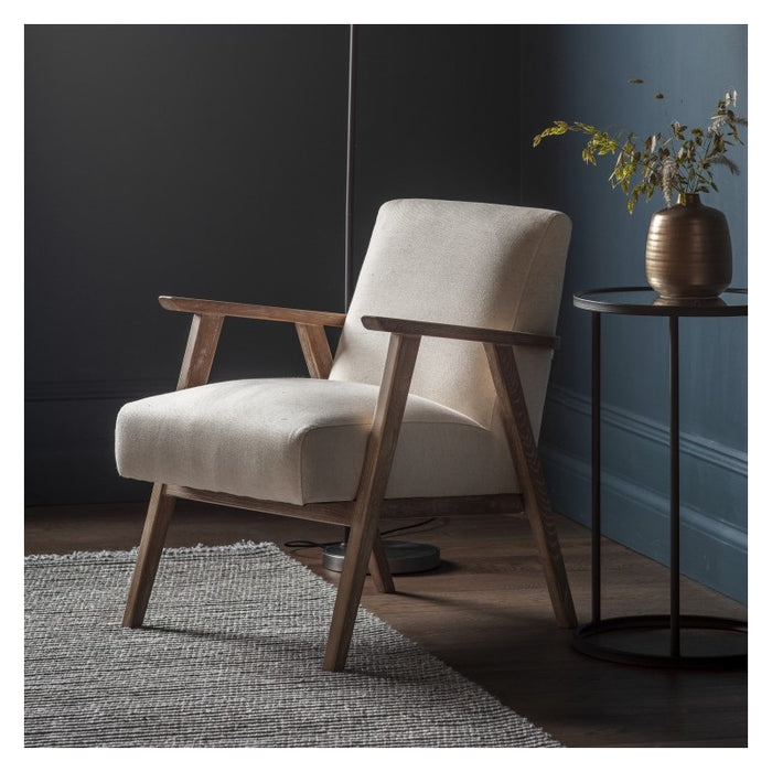 French Contemporary Cream Armchair