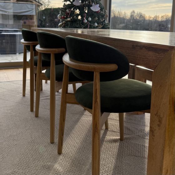 Acre & Artisan Scandi Green Velvet Light Dining Chair