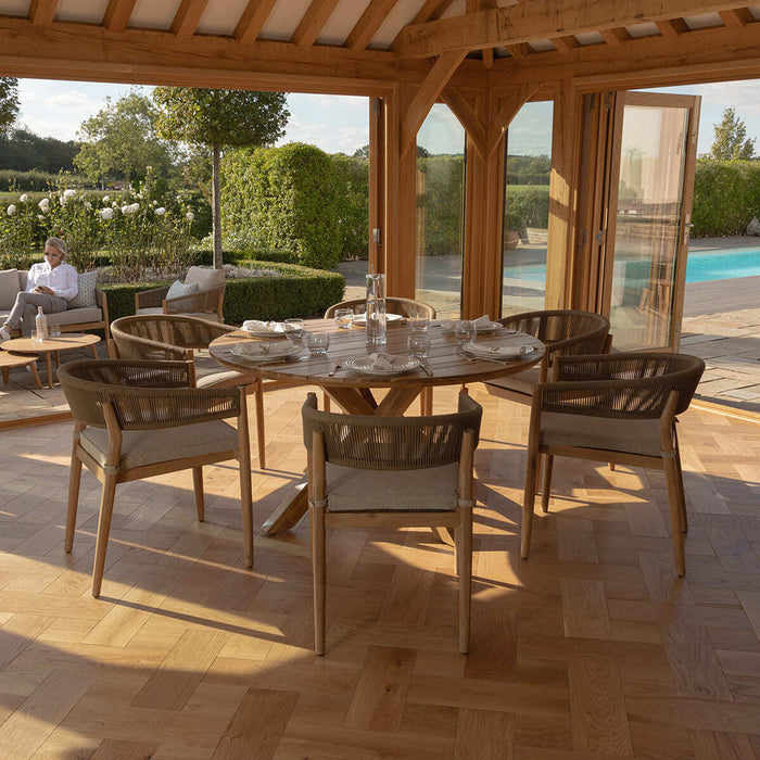 Porto Rope Weave 6 Seat Round Dining Set