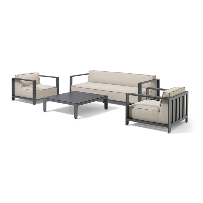 Outdoor Fabric Ibiza 3 Seat Sofa Set With Square Coffee Table