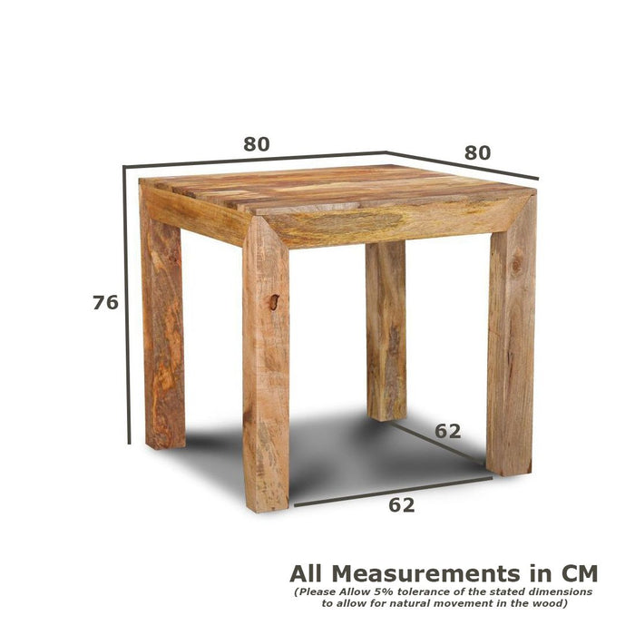 Dakota Mango Wood 80cm Dining Table - In Stock