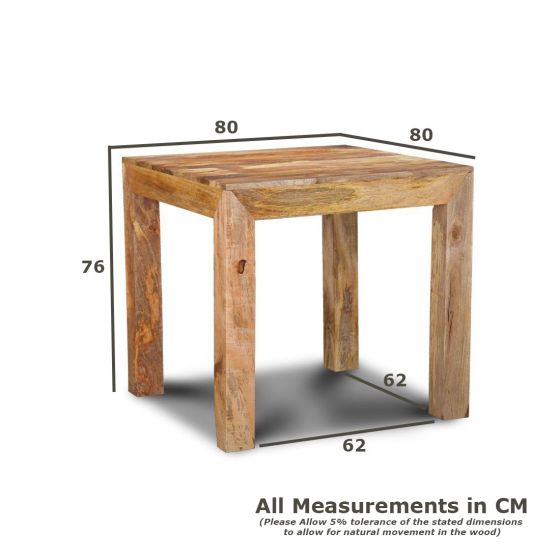 Acre & Artisan Light Solid Wood 80Cm Dining Table 698