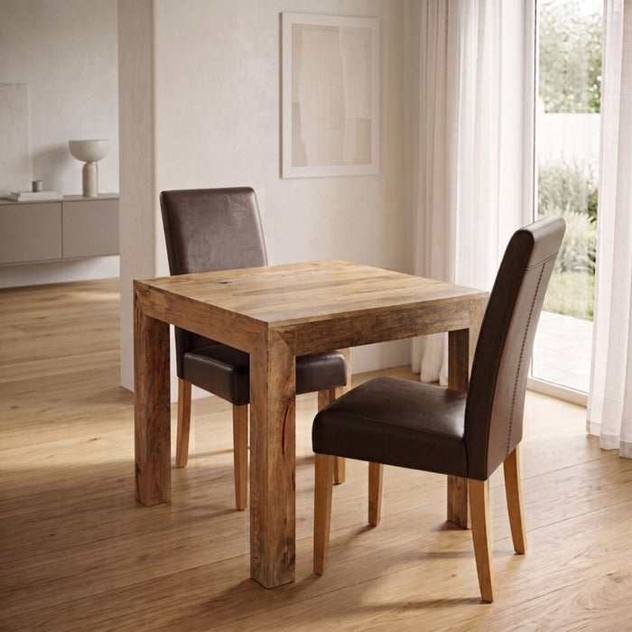 Light Dakota 80cm Dining Table & 2 Barcelona Chairs - In Stock
