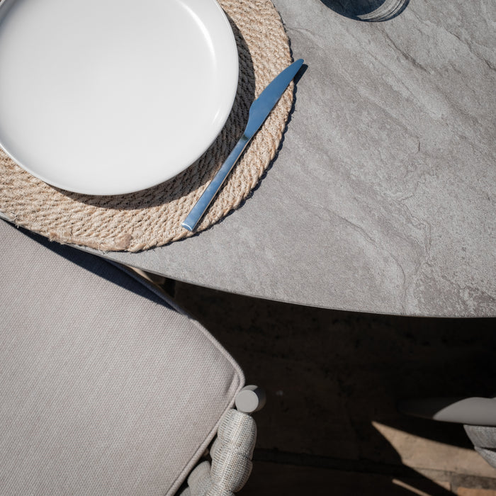 Milan Rope Weave 6 Seat Oval Dining Set