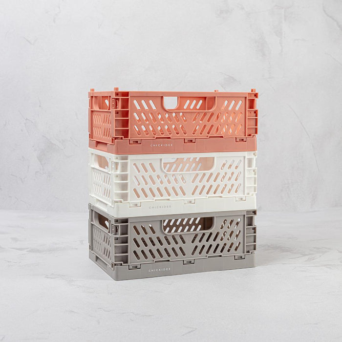 Grey Tiny Folding Storage Crate