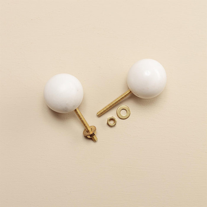 Saanvi White Stone Drawer Knobs