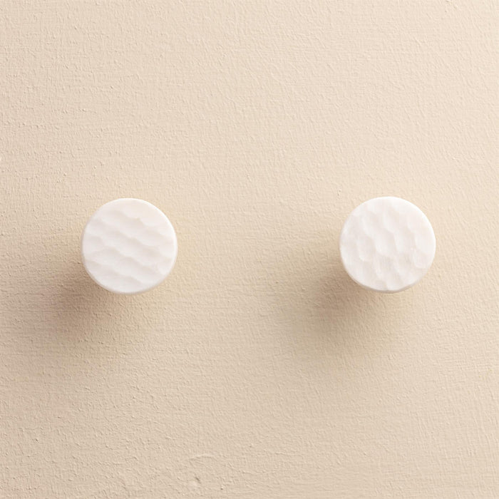 Navi White Stone Oval Drawer Knobs