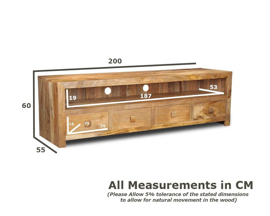 Light Dakota Large 200cm Media Unit - In Stock