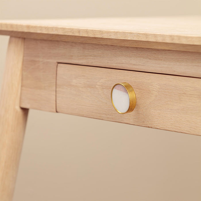 Sarika White Stone Brass Drawer Knobs