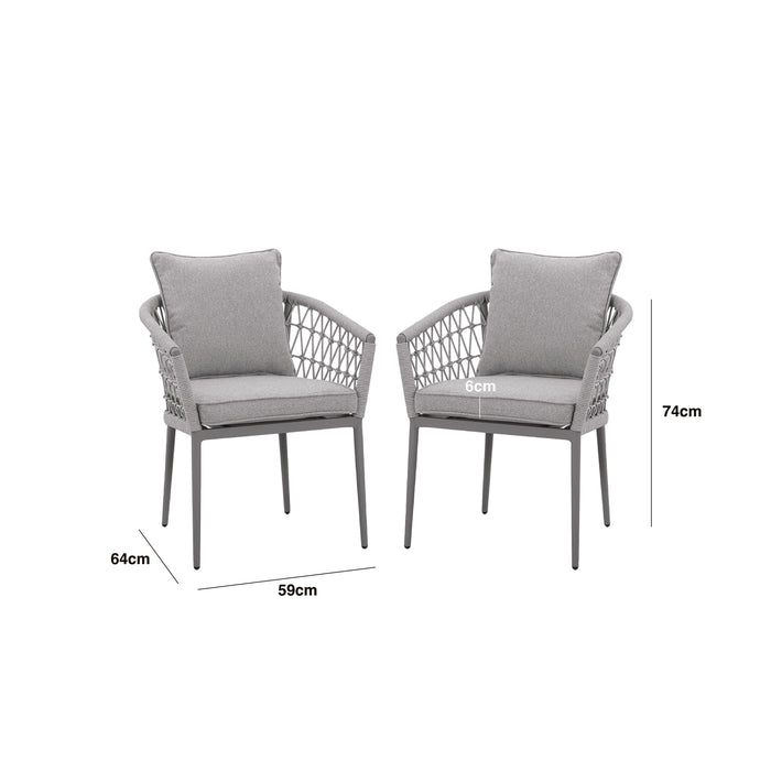 Monaco Rope Weave Pair of Dining Chairs
