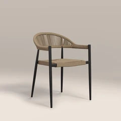 Seren Stackable Garden Dining Chair | Natural & Black