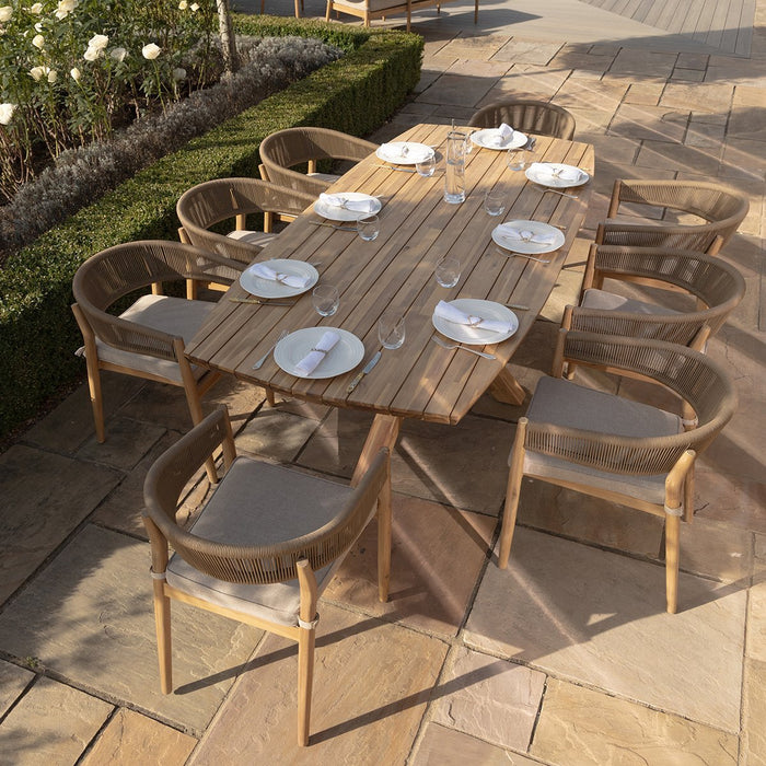 Porto Rope Weave 8 Seat Rectangular Dining Set