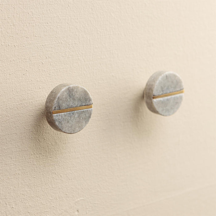 Nyra Blue Stone Brass Oval Drawer Knobs