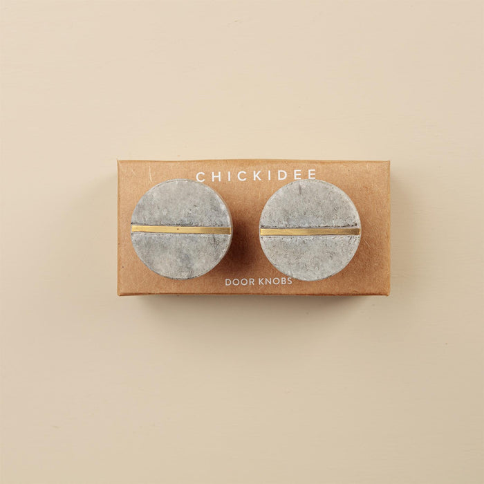 Nyra Blue Stone Brass Oval Drawer Knobs
