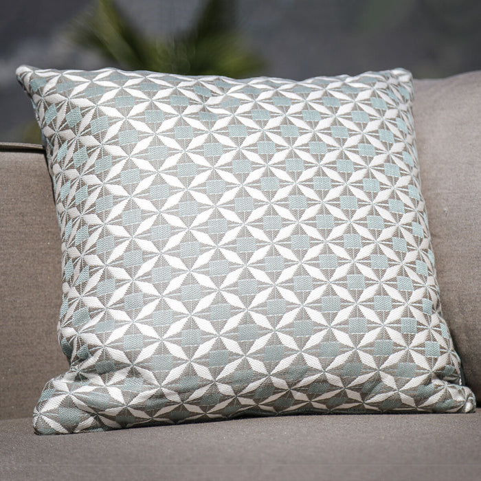 Pair of Outdoor Fabric Scatter Cushion 43x43cm - Mosaic Glacier