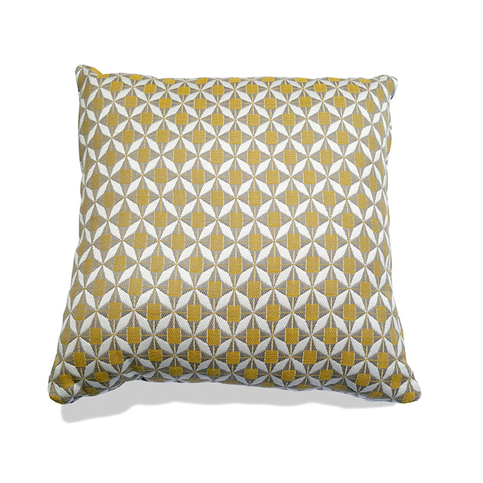 Pair of Outdoor Fabric Scatter Cushion 43x43cm - Mosaic Yellow