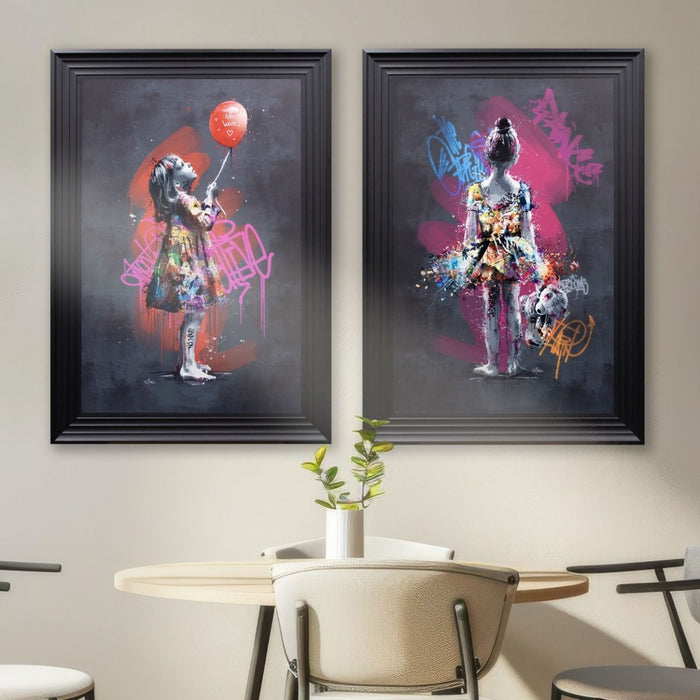 Balloon Graffiti Framed Art - In Stock
