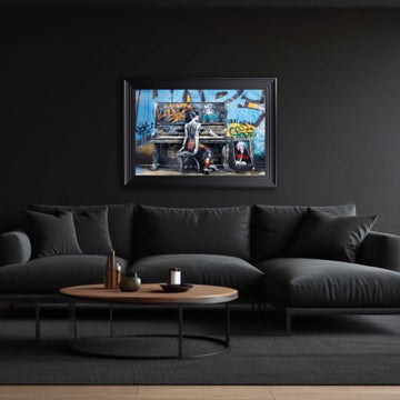 Pianist Graffiti Framed Art