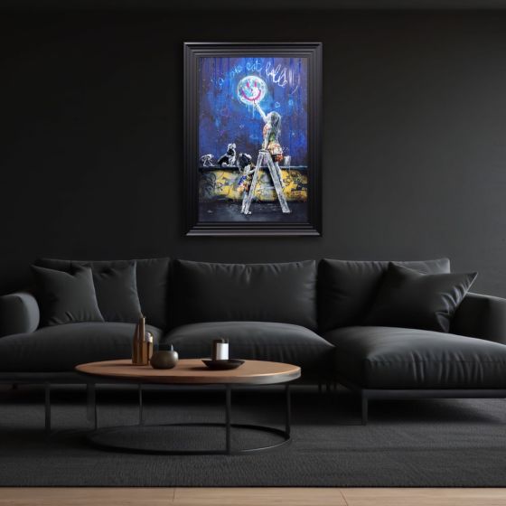 Acre & Artisan Graffiti Framed Art Moon