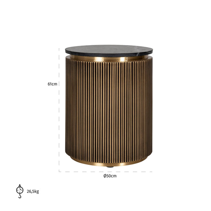 Ironville Gold Drum Side Table
