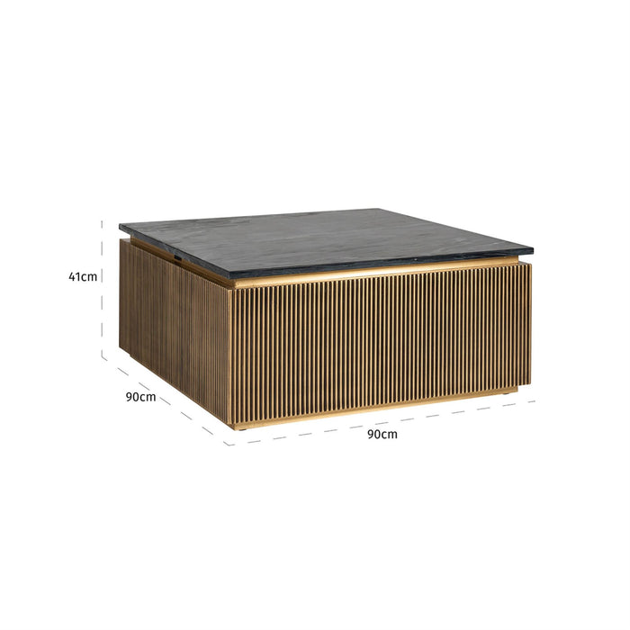 Ironville Gold Square Coffee Table